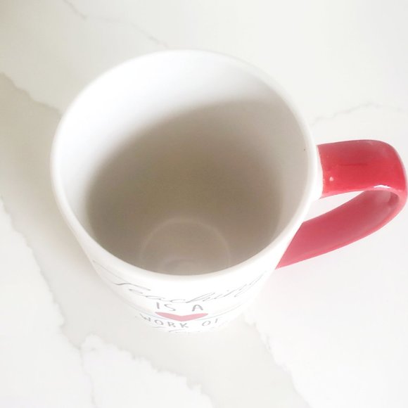Gift for Teacher Mug Graphic Academia Red Heart Tea coffee School Love Year End - Picture 2 of 5